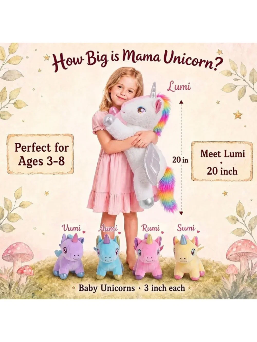 Adorable Unicorn Stuffed Animal with Baby Inside | Perfect Gift for Kids